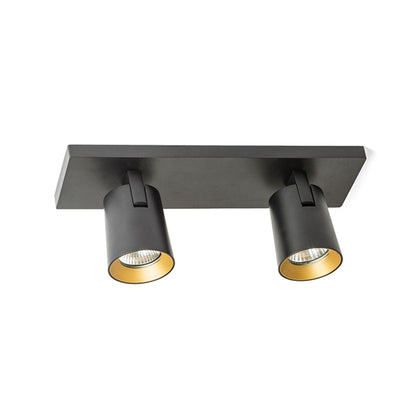 RENDL spotlight KENNY II surface mounted black/gold  230V LED GU10 2x8W R12917 2