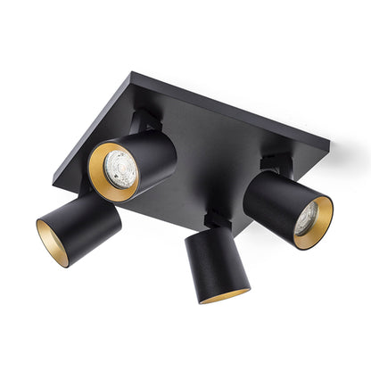 RENDL spotlight KENNY IV ceiling black/gold  230V LED GU10 4x8W R12923 1