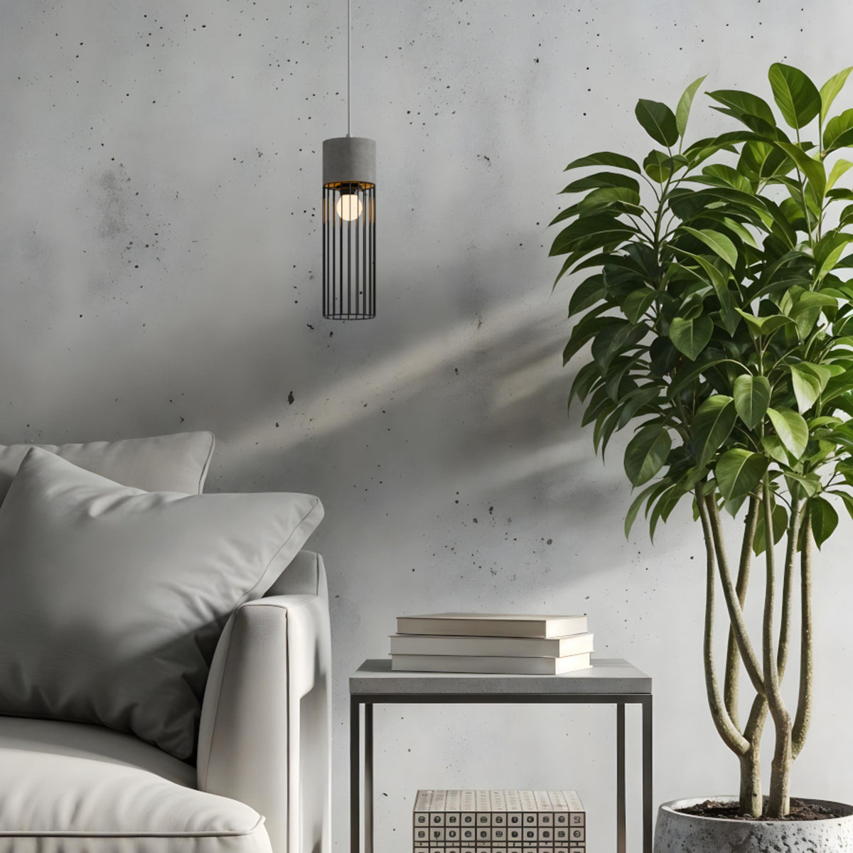 RENDL pendant lamp BURTON pendant  concrete 230V LED E27 11W R12931 6