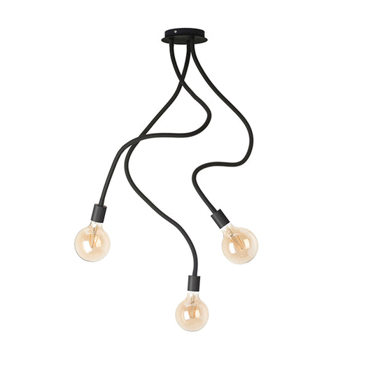 RENDL pendant lamp LOYD E27 III ceiling black  230V LED E27 3x15W R12935 1