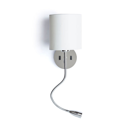 RENDL wall lamp VERSINA with shade white chrome 230V LED E27 LED 15+3W 25°  3000K R12955 4