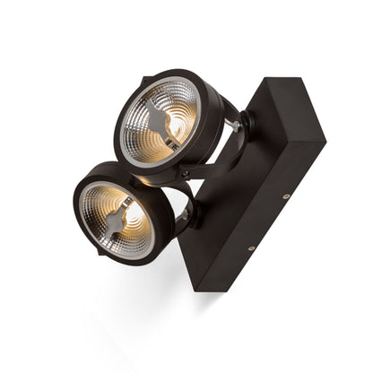 RENDL spotlight KELLY LED II DIMM wall black 230V LED 2x12W 24° 3000K R13107 4