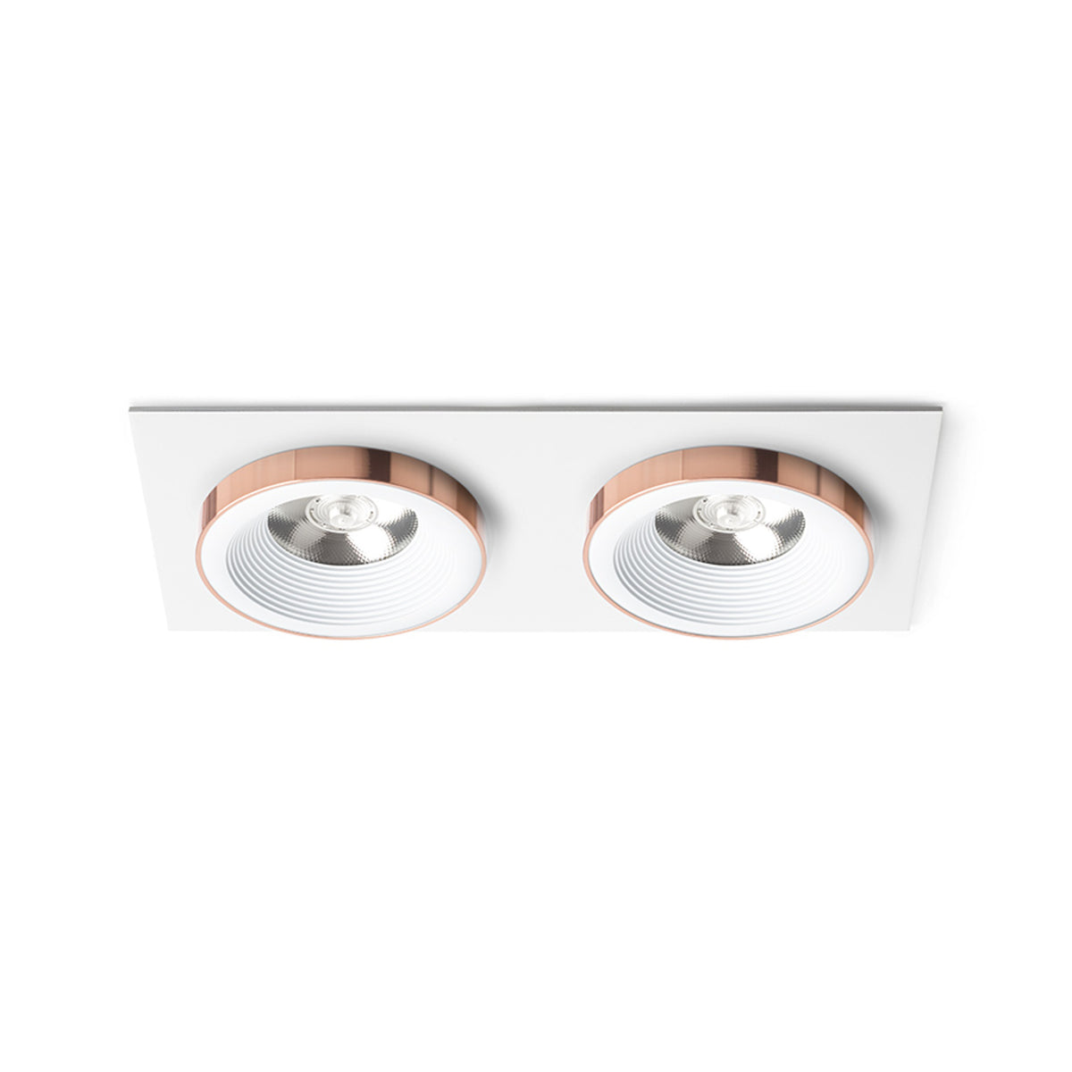 RENDL recessed light SHARM SQ II recessed white copper 230V LED 2x10W 24° 3000K R13255 1