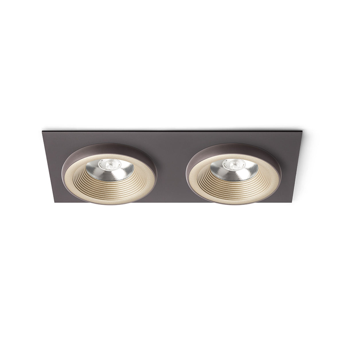 RENDL recessed light SHARM SQ II recessed pearl gold/brown 230V LED 2x10W 24° 3000K R13256 1