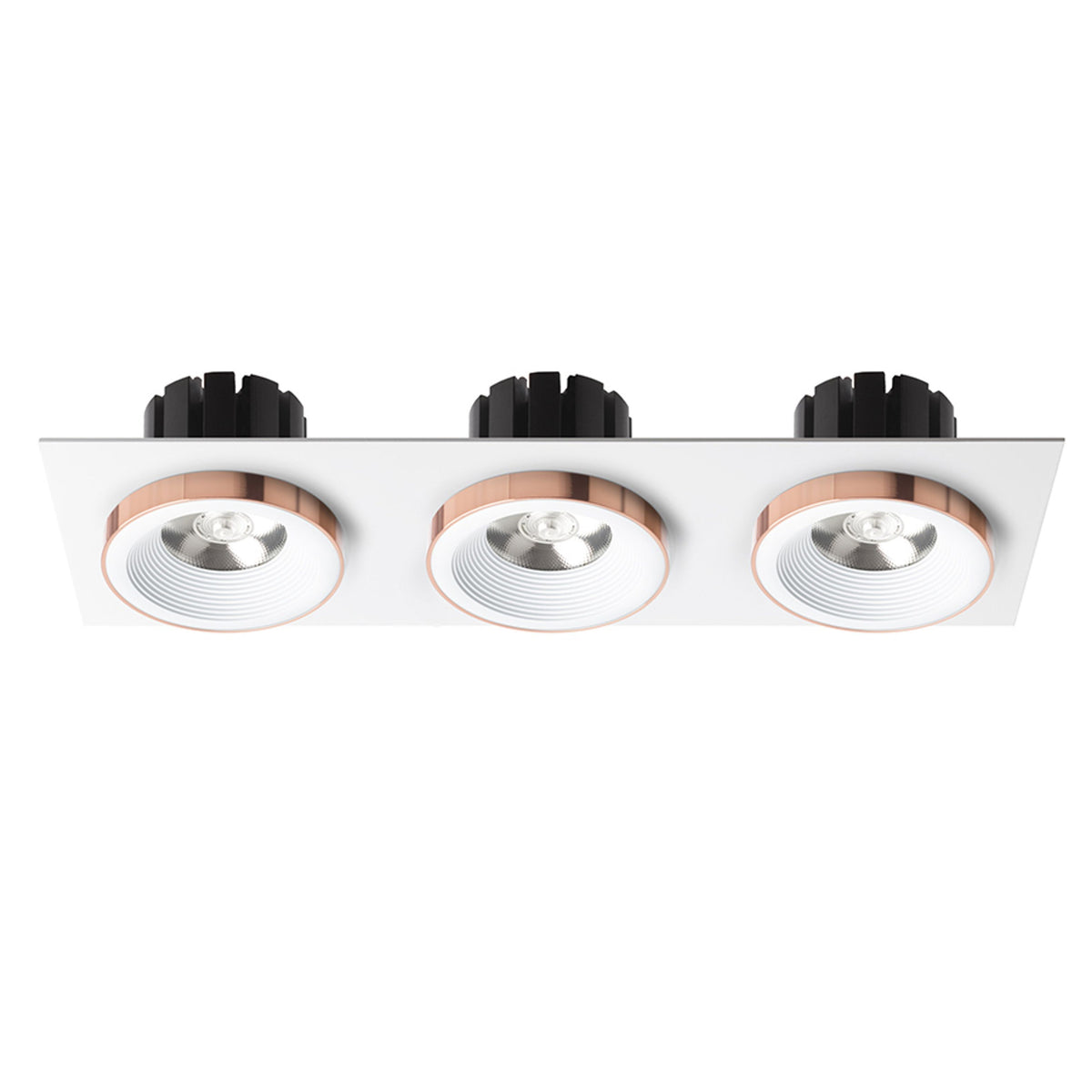 RENDL recessed light SHARM SQ III recessed white copper 230V LED 3x10W 24° 3000K R13260 2