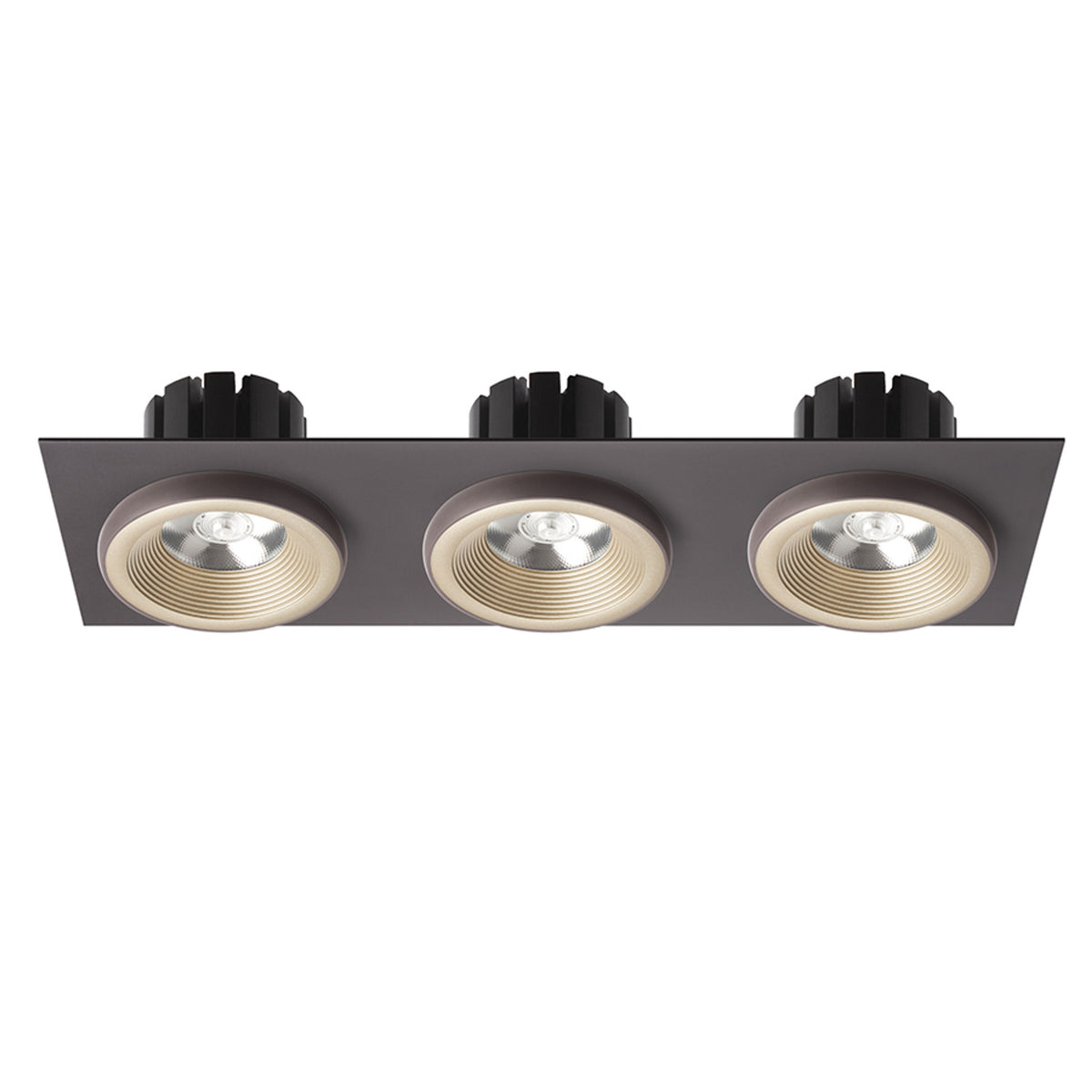 RENDL recessed light SHARM SQ III recessed pearl gold/brown 230V LED 3x10W 24° 3000K R13261 2