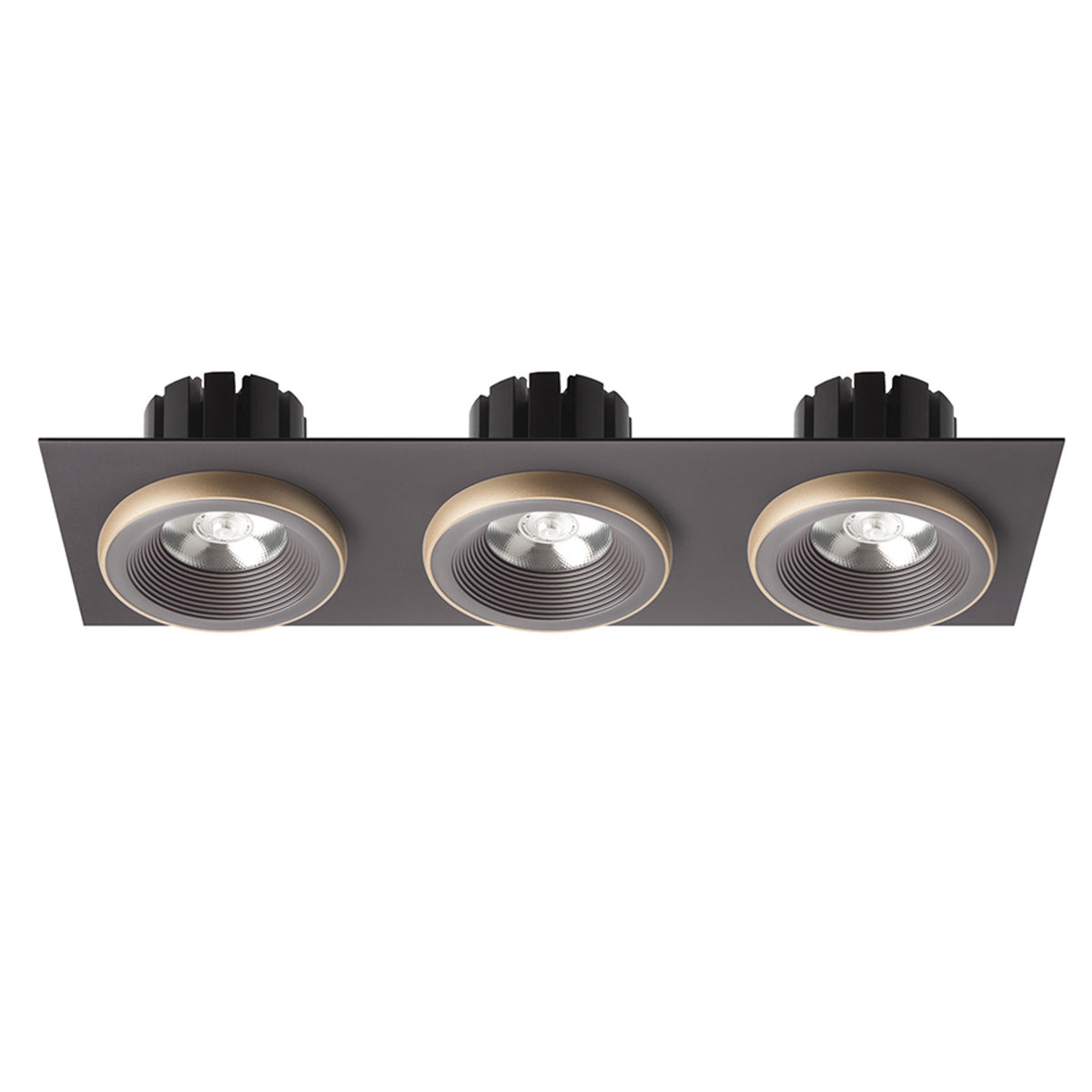 RENDL recessed light SHARM SQ III recessed brown/pearl gold 230V LED 3x10W 24° 3000K R13262 2