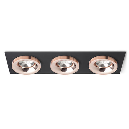 RENDL recessed light SHARM SQ III recessed black copper/copper 230V LED 3x10W 24° 3000K R13263 1
