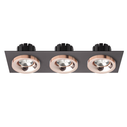 RENDL recessed light SHARM SQ III recessed black copper/copper 230V LED 3x10W 24° 3000K R13263 2