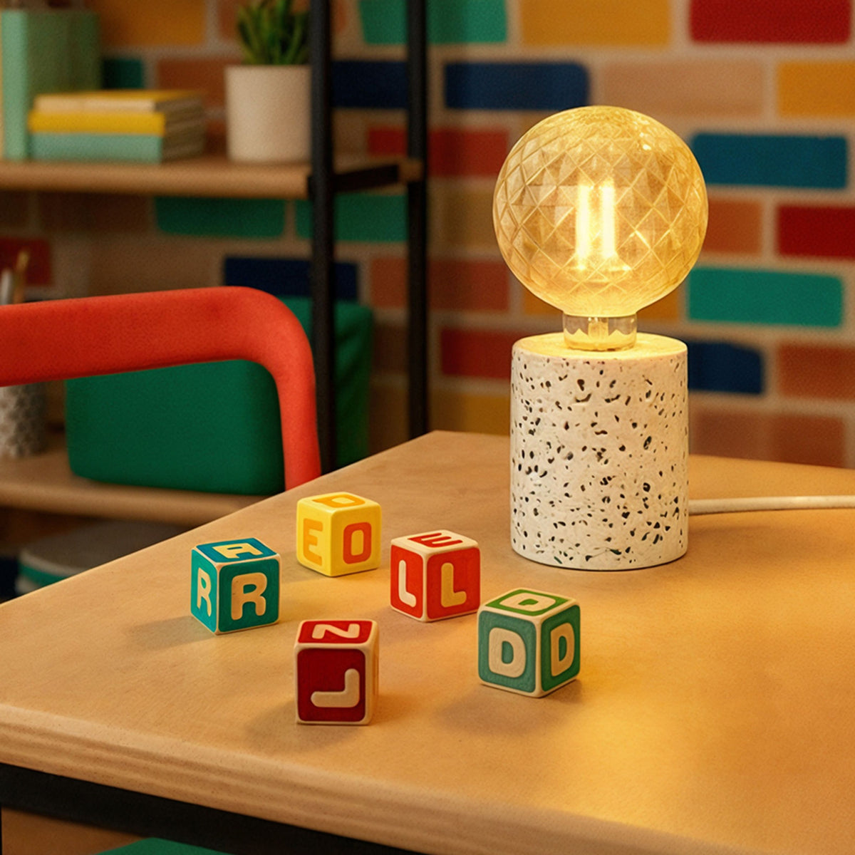 RENDL table lamp CAMINO table  terazzo decor 230V LED E27 15W R13293 2