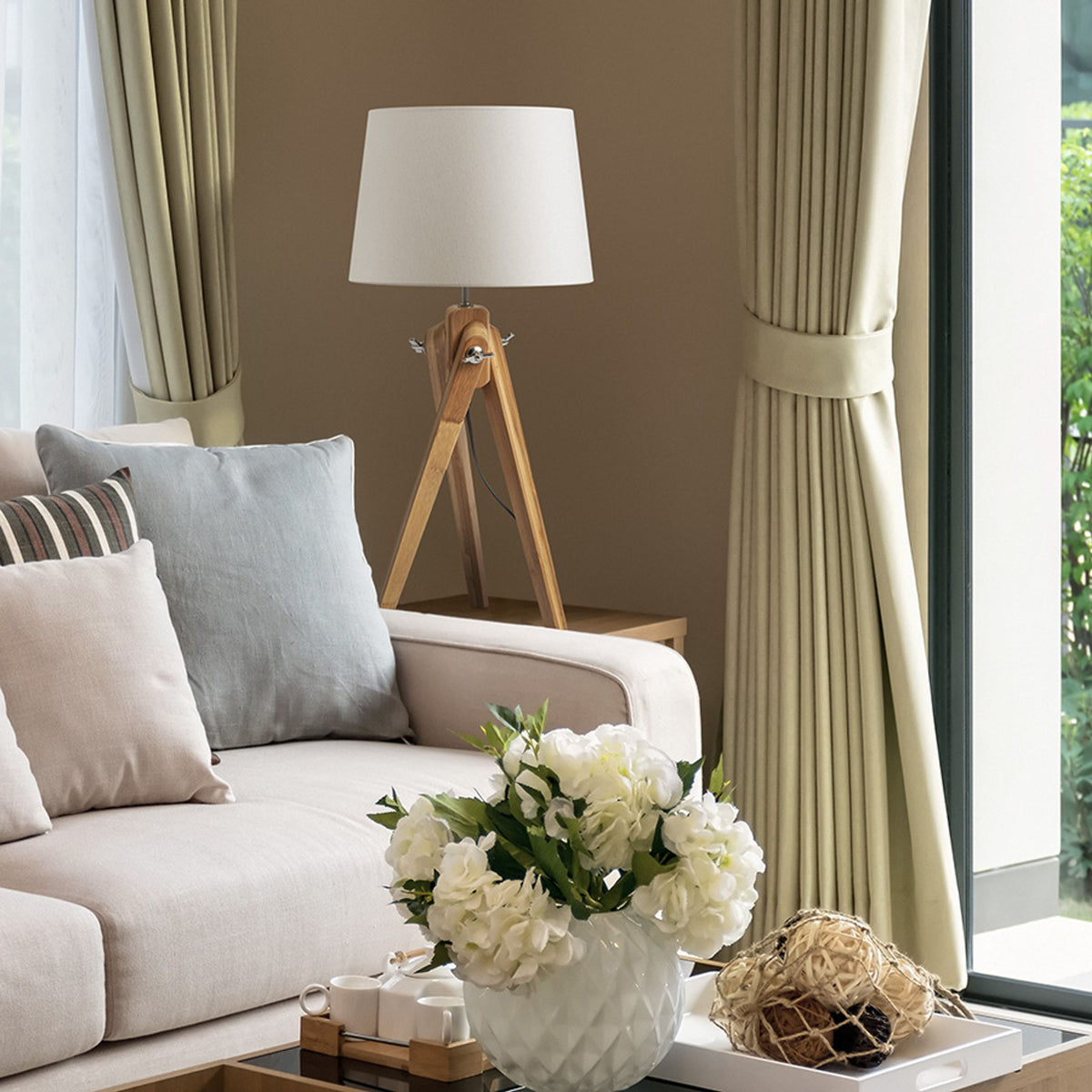 RENDL shades, shade bases, pendent sets AMBITUS table base  bamboo 230V LED E27 15W R13303 3