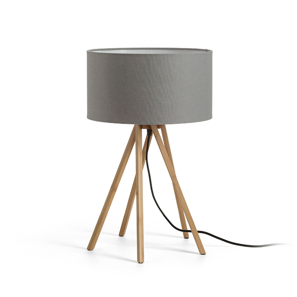 RENDL table lamp EL PASO table grey bamboo 230V LED E14 11W R13338 1