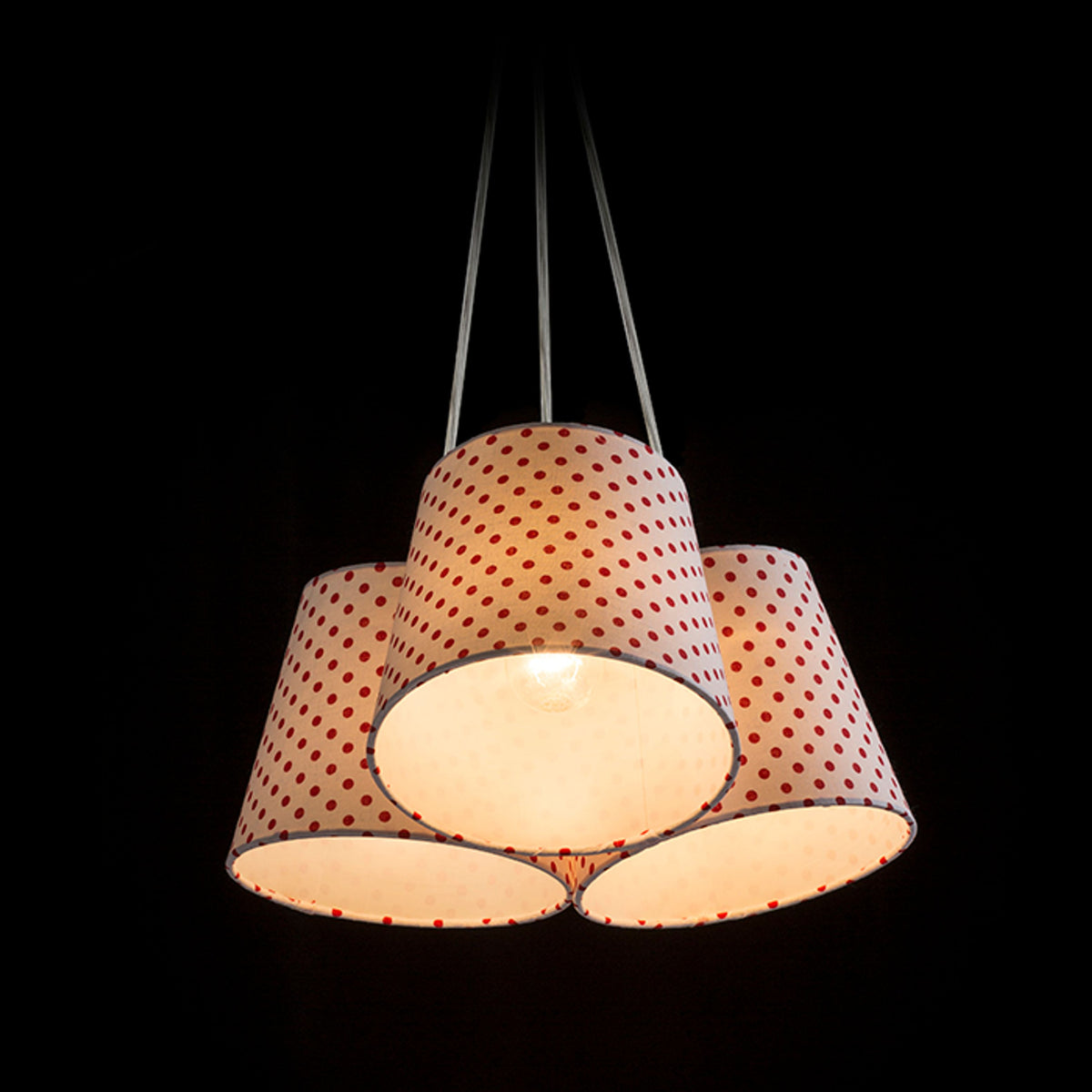 RENDL pendant lamp NANCY III pendant white/red  230V LED E14 3x11W R13345 4