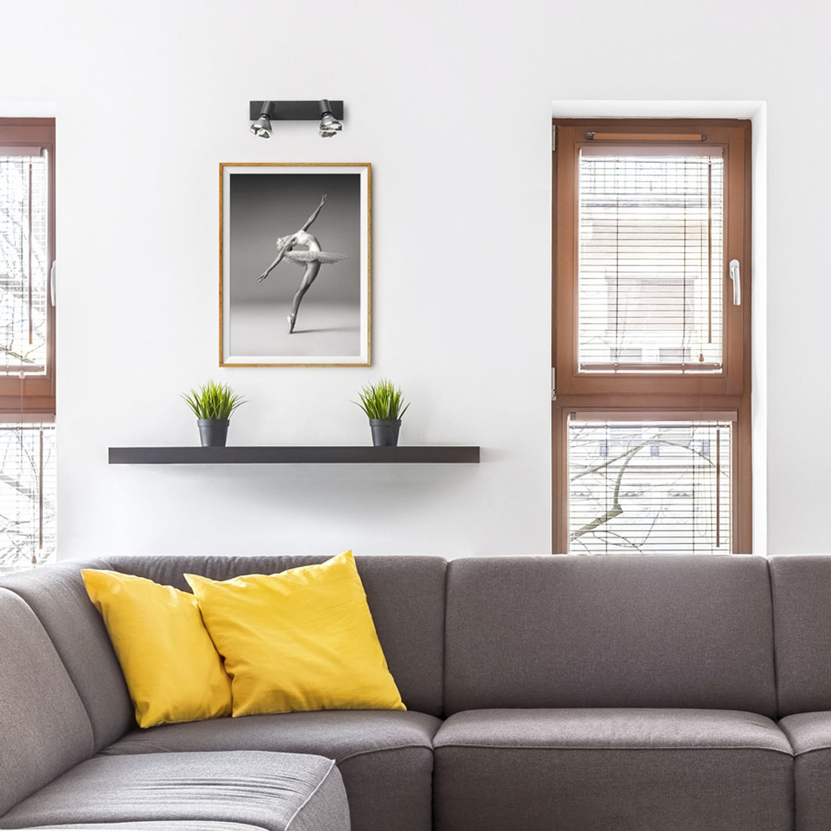 RENDL spotlight TRICA II wall black 230V GU10 2x25W R13374 3