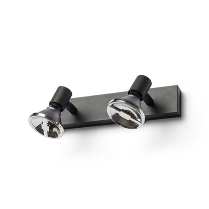 RENDL spotlight TRICA II wall black 230V GU10 2x25W R13374 6