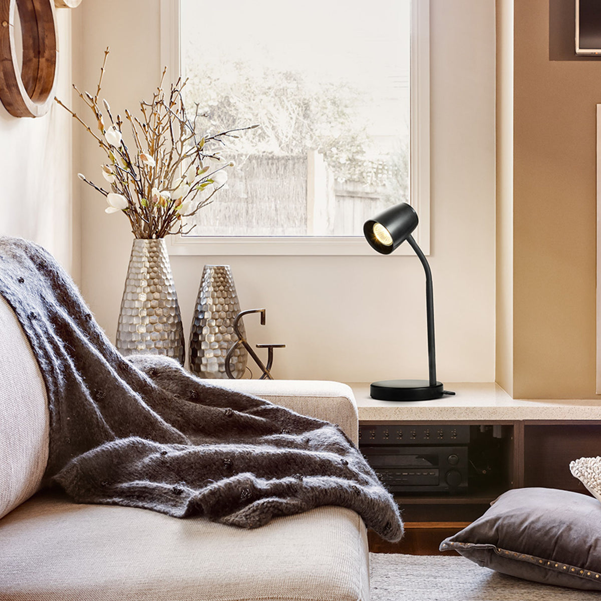 RENDL table lamp JOLI table black 230V LED GU10 10W R13558 3