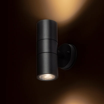 RENDL outdoor lamp SORANO II wall black plastic 230V LED GU10 2x8W IP44 R13634 3