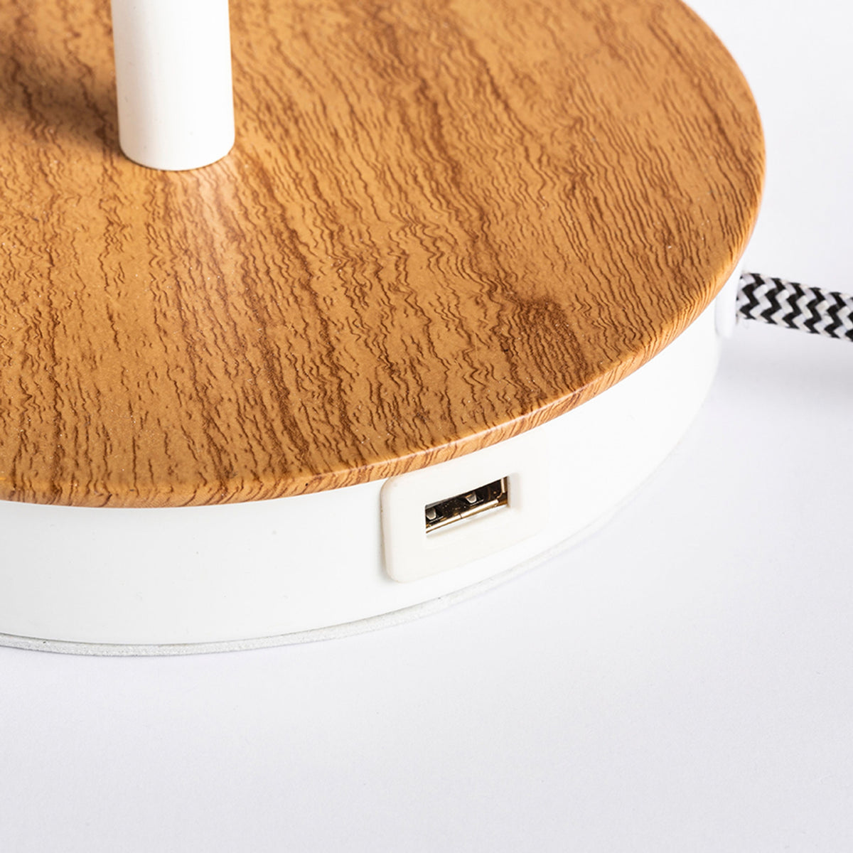 RENDL shades, shade bases, pendent sets KEITH table base with USB white beech 230V LED E27 15W R13639 4