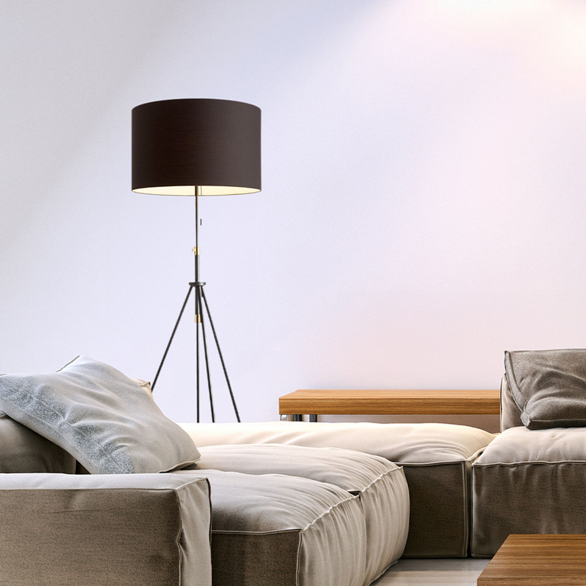 RENDL shades, shade bases, pendent sets LUTON floor base  black/brass 230V LED E27 15W R13640 6