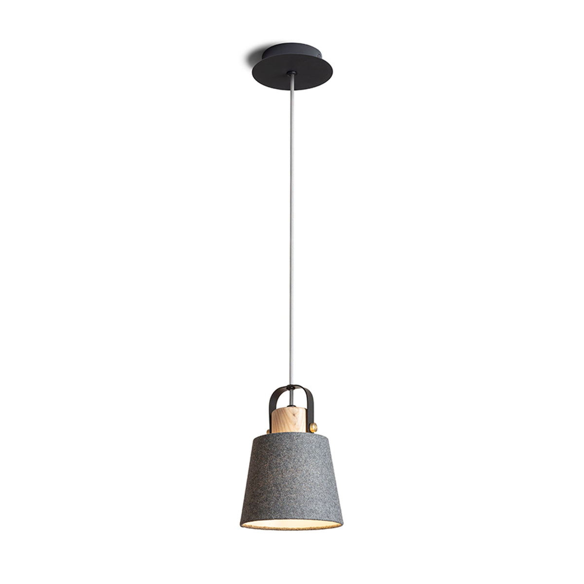 RENDL pendant lamp CHOUPETTE pendant black grey textile/wood 230V LED E27 11W R13650 1