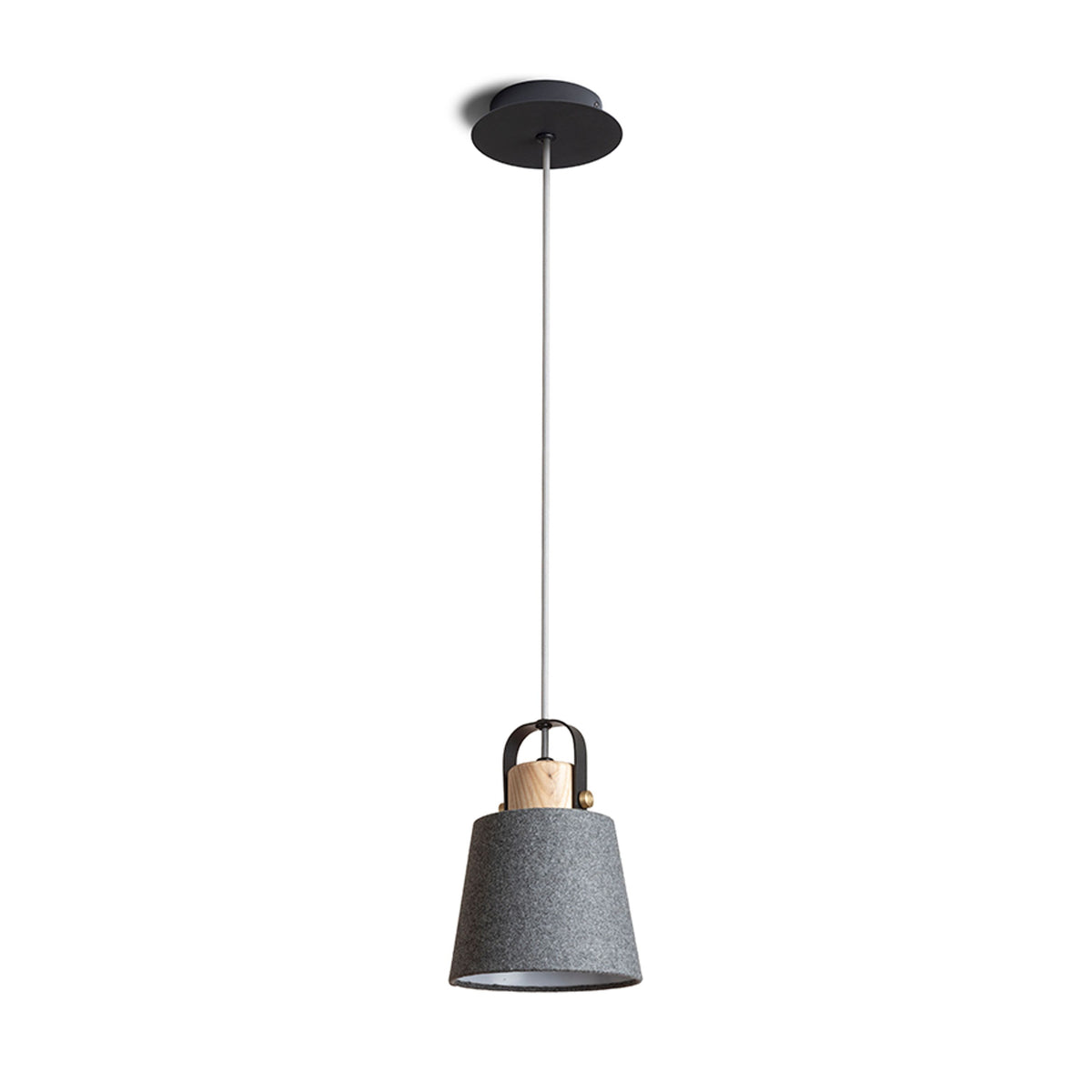 RENDL pendant lamp CHOUPETTE pendant black grey textile/wood 230V LED E27 11W R13650 4