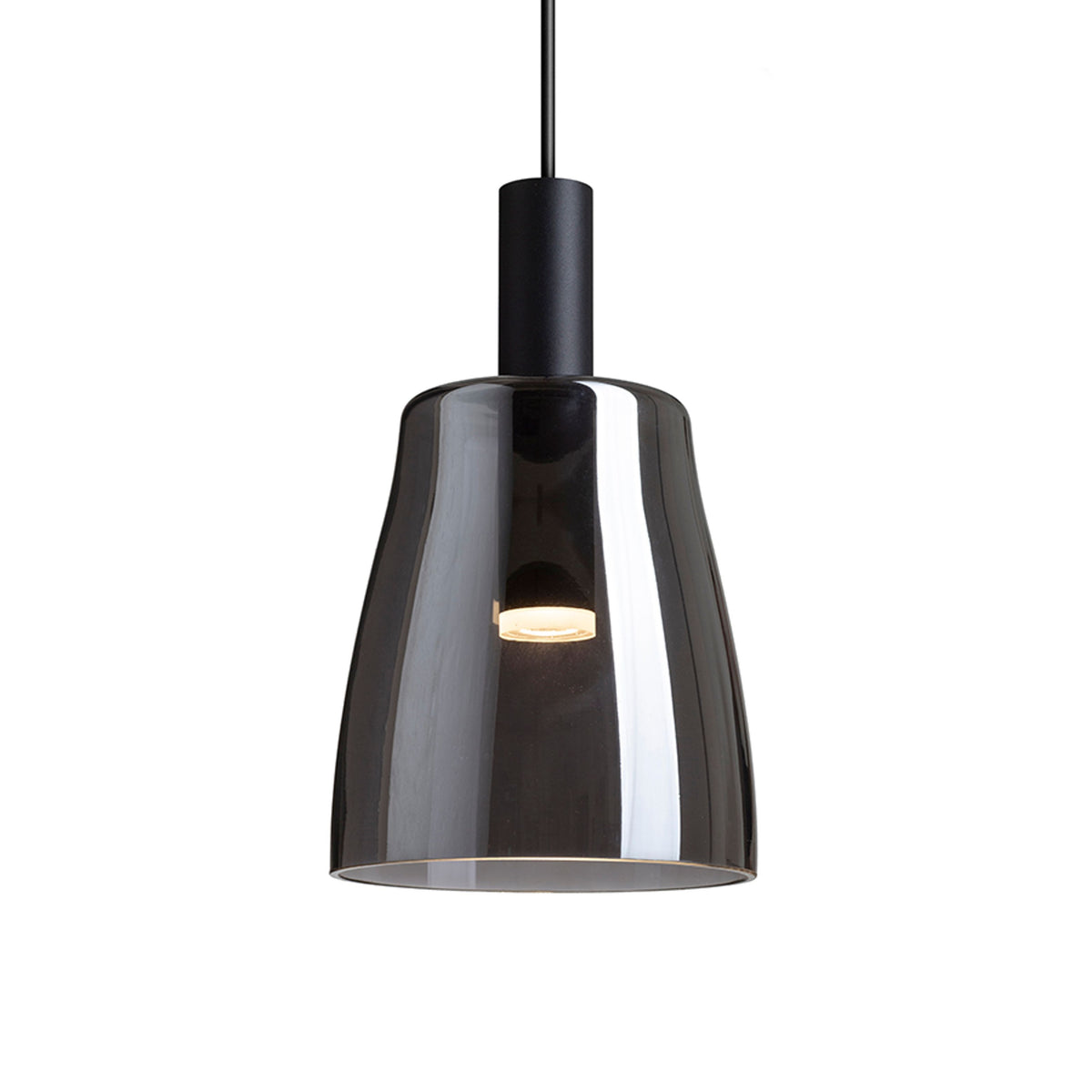 RENDL pendant lamp BELLINI M LED pendant black smoke-colored glass 230V LED 5W 30°  3000K R13652 5