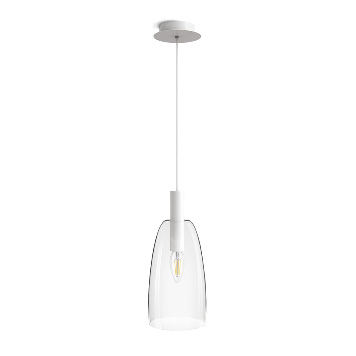 RENDL pendant lamp BELLINI L E14 pendant white clear glass 230V LED E14 15W R13658 1