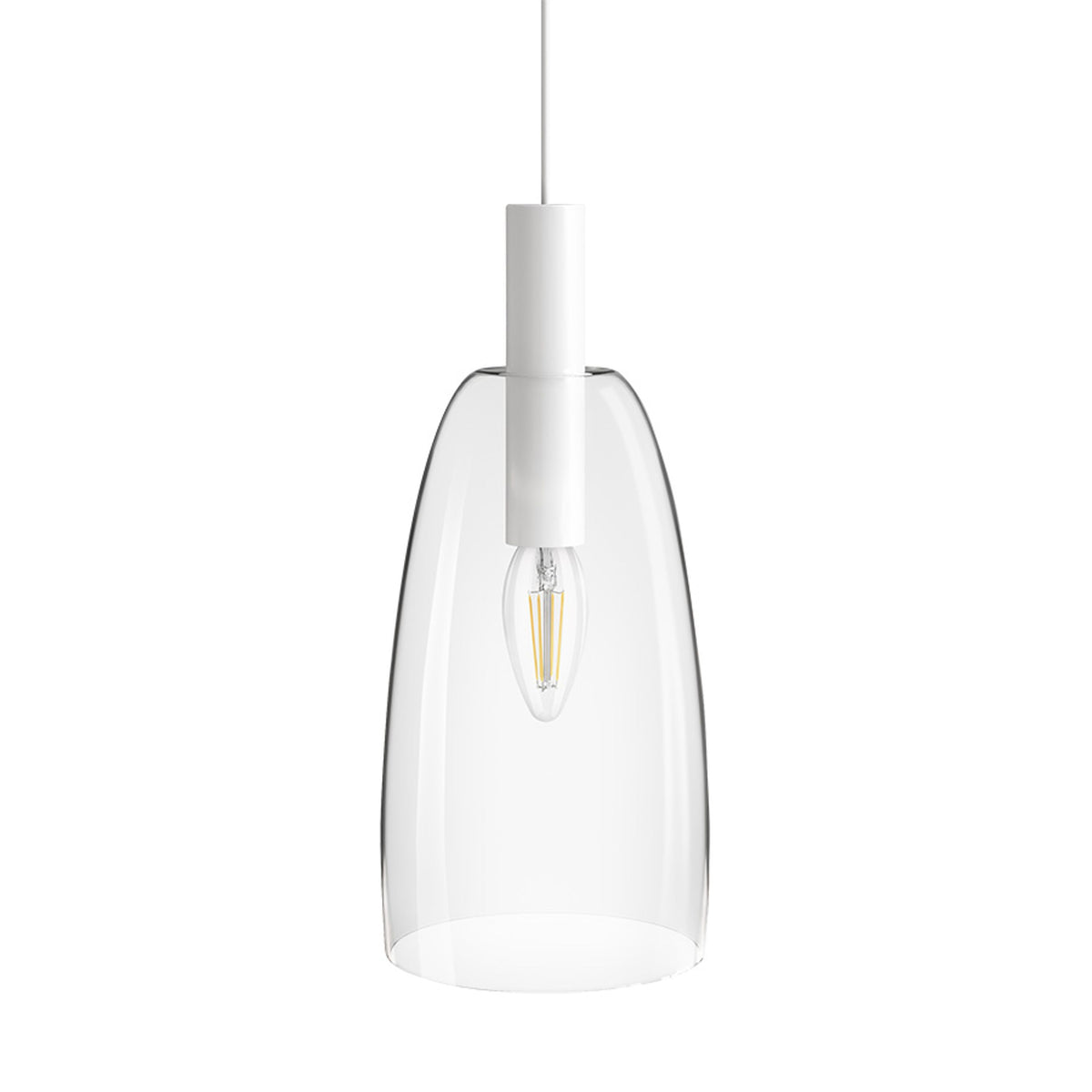 RENDL pendant lamp BELLINI L E14 pendant white clear glass 230V LED E14 15W R13658 2