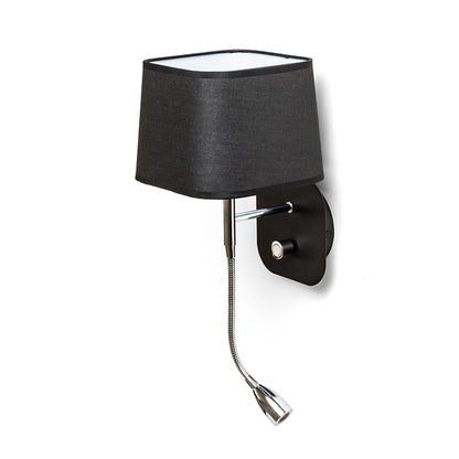 RENDL wall lamp PERTH wall with LED spotlight black/black chrome 230V LED E14 LED 7+3W 30°  3000K R13662 2