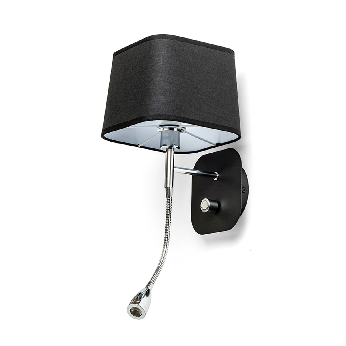 RENDL wall lamp PERTH wall with LED spotlight black/black chrome 230V LED E14 LED 7+3W 30°  3000K R13662 6