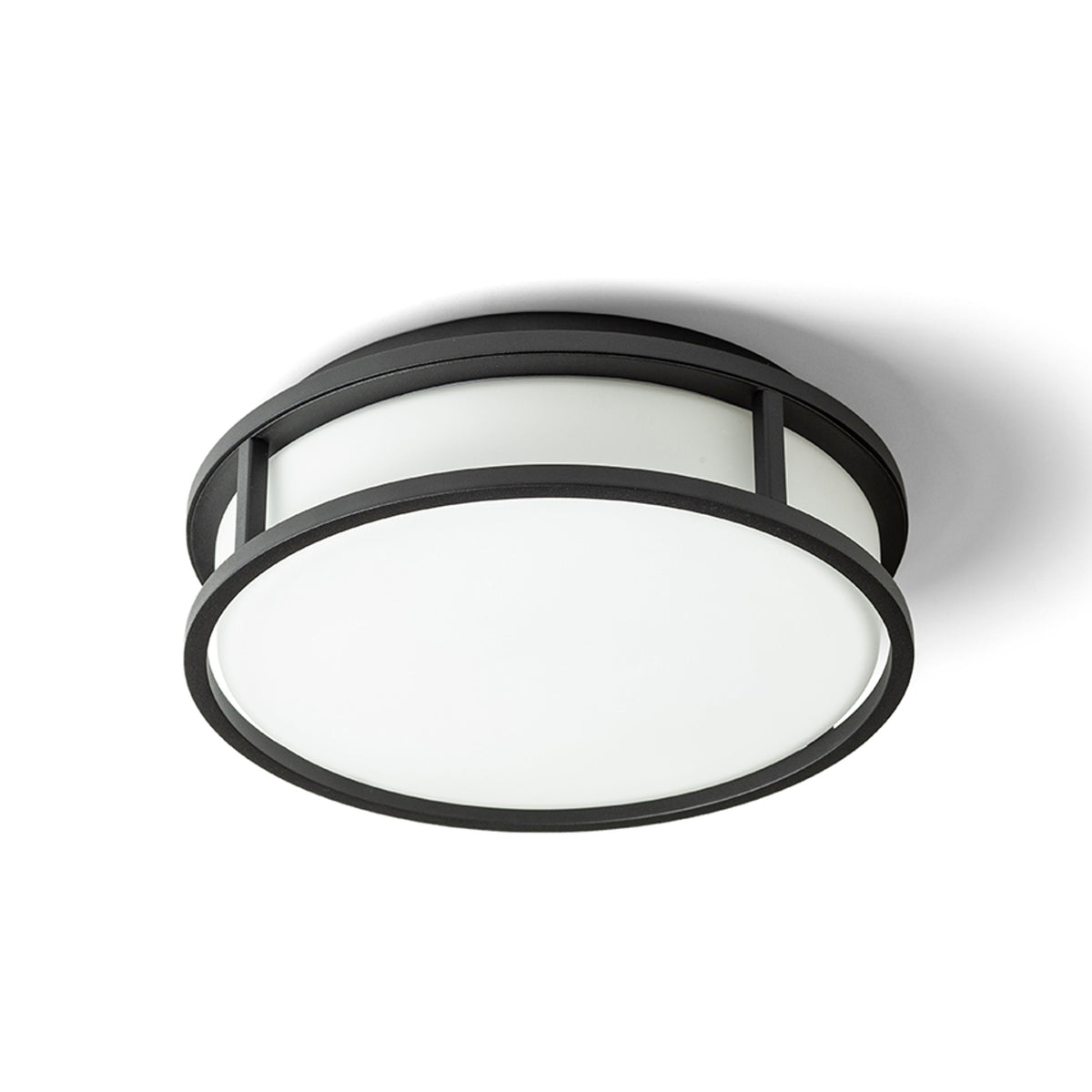 RENDL surface mounted lamp GRANDE LED 25 ceiling  opal-colored glass/black 230V LED 12W IP44  3000K R13677 5