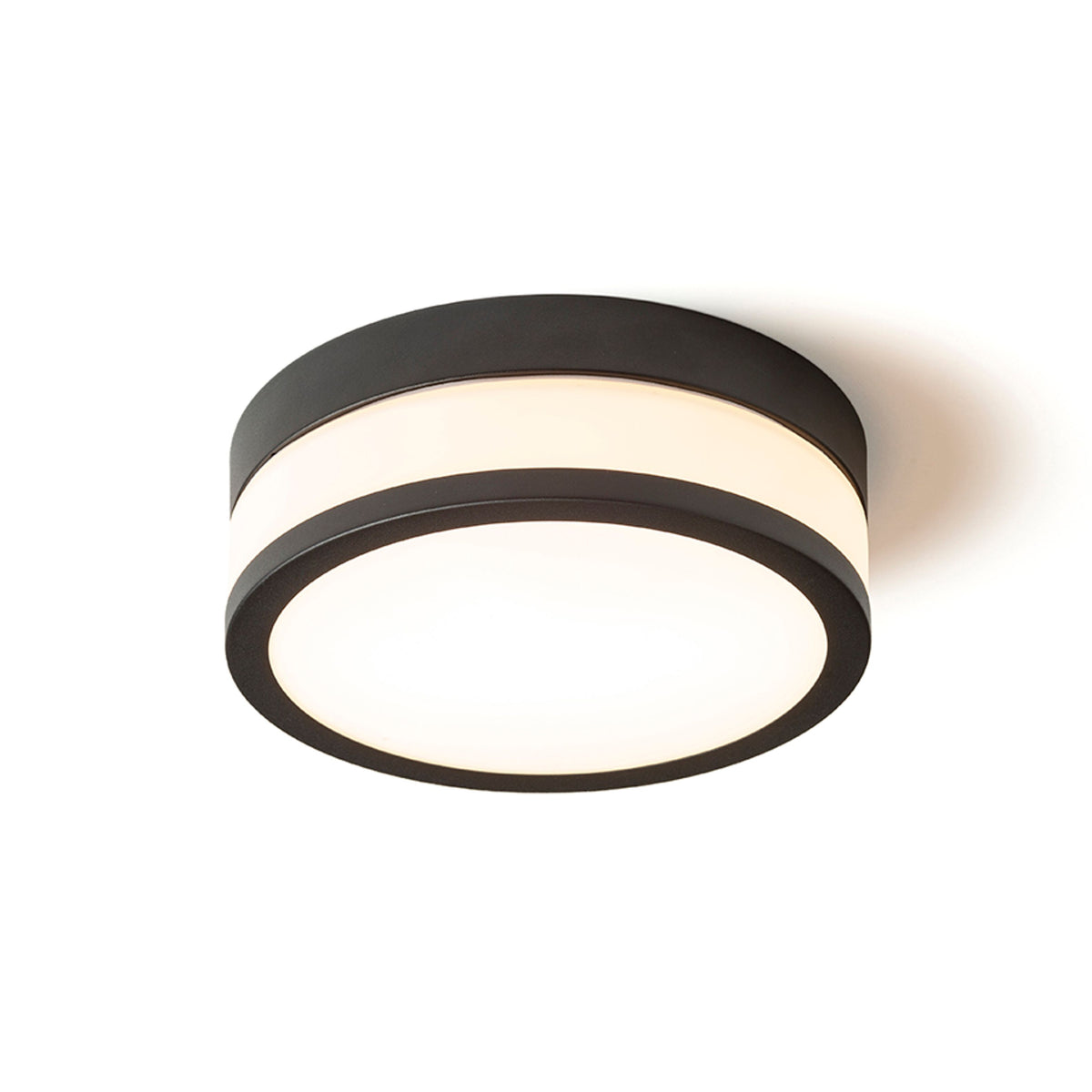 RENDL surface mounted lamp CIRA LED 23 ceiling  opal-colored glass/black 230V LED 12W IP44  3000K R13680 1