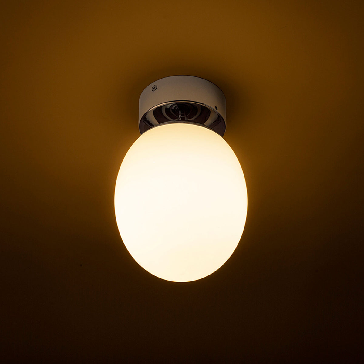 RENDL surface mounted lamp MERINGUE 16 ceiling  opal-colored glass/chrome 230V LED E27 15W IP44 R13690 3