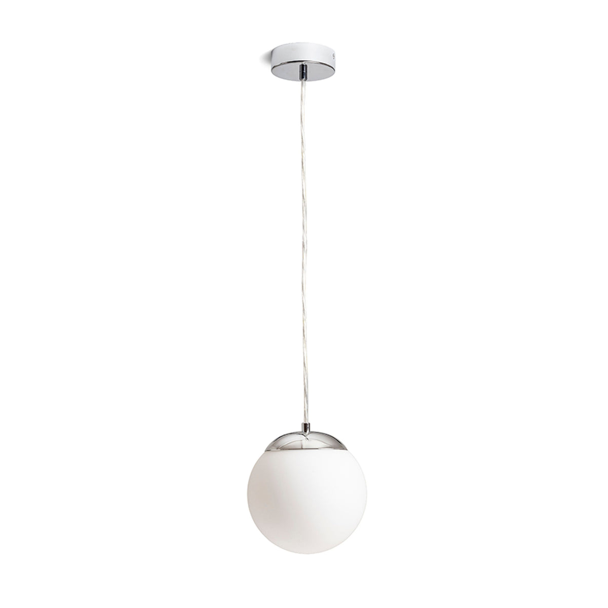 RENDL pendant lamp BOLLY 17 pendant  opal-colored glass/chrome 230V LED E27 11W IP44 R13692 4