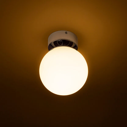 RENDL surface mounted lamp BOLLY 17 ceiling  opal-colored glass/chrome 230V LED E27 11W IP44 R13693 2