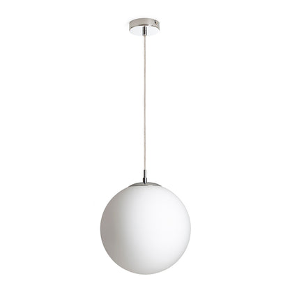 RENDL pendant lamp LUNA 30 pendant  opal-colored glass/chrome 230V LED E27 15W R13747 1