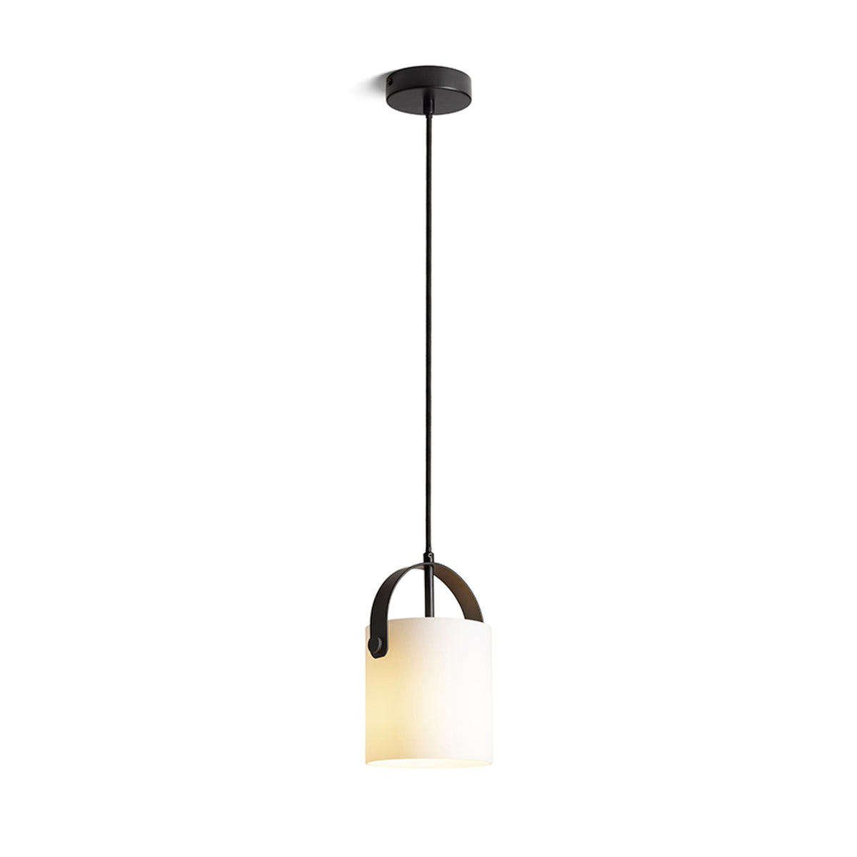 RENDL pendant lamp JULIETTA 16 pendant  opal-colored glass/black 230V LED E27 15W R13752 7