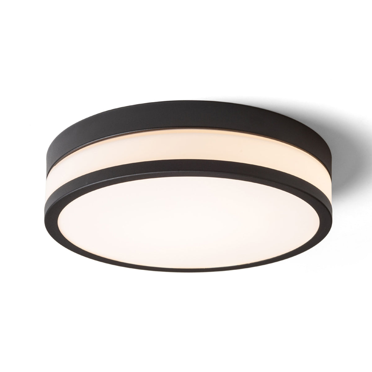 RENDL surface mounted lamp CIRA LED 35 ceiling opal-colored glass/black 230V LED 24W IP44 3000K R13754 1