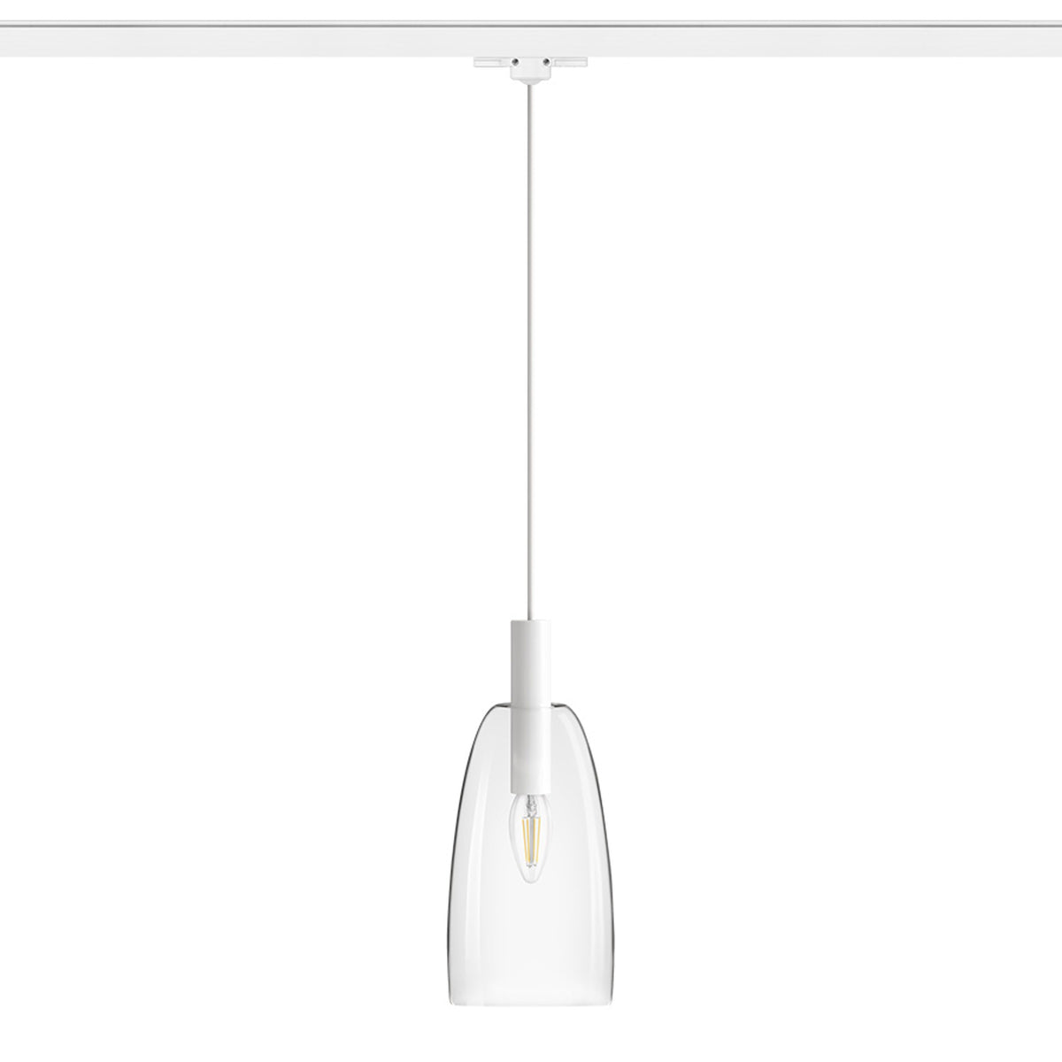 RENDL 3-circuit track system BELLINI for 3-circuit tracks white clear glass 230V LED E14 15W R13814 1