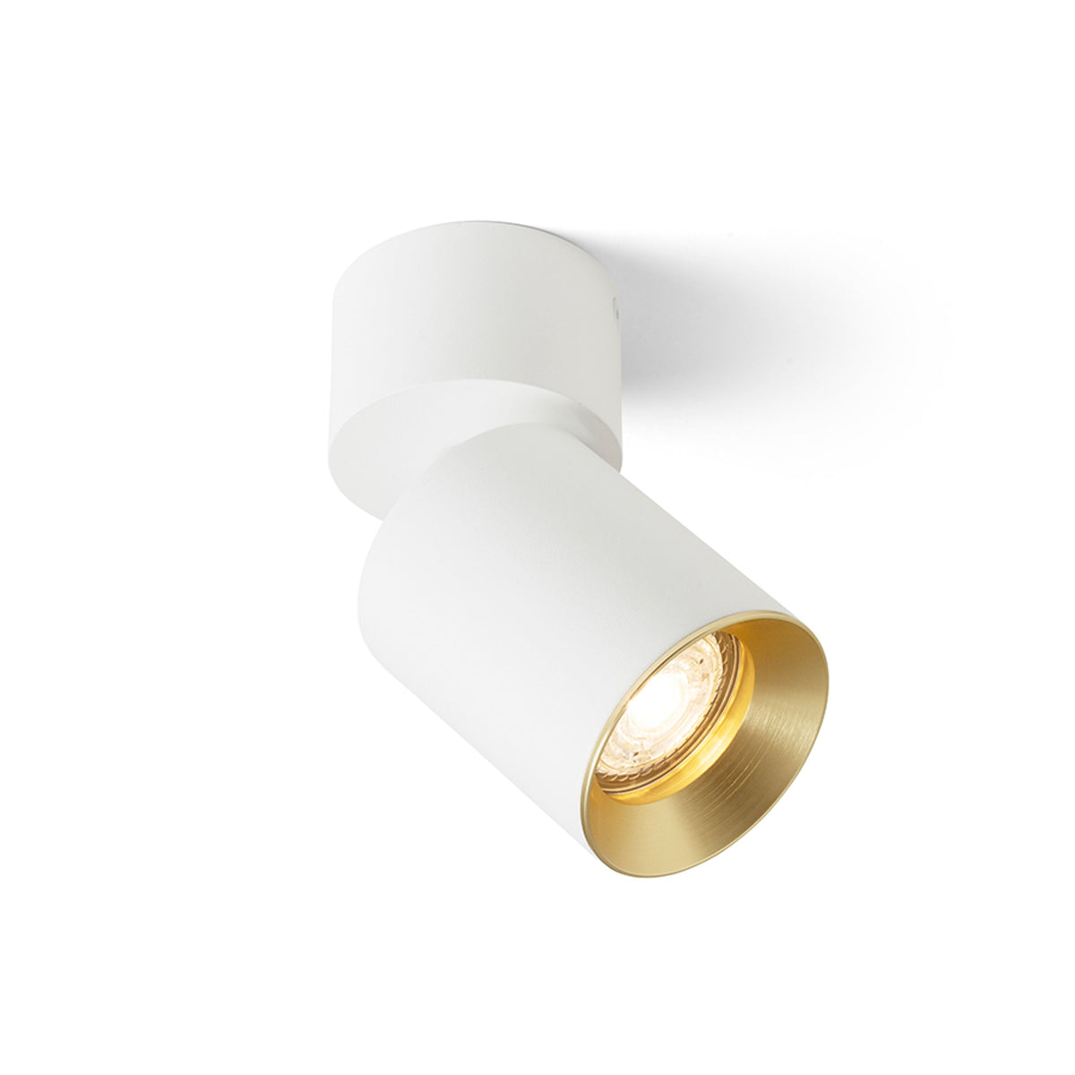 RENDL spotlight DARIO ceiling white brushed brass 230V LED GU10 9W R13867 1