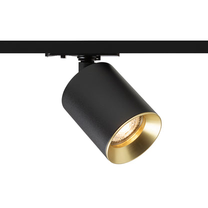 RENDL 1-circuit track system DARIO for 1-circuit tracks black brushed brass 230V LED GU10 9W R13871 1