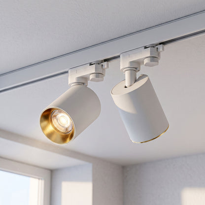 RENDL 3-circuit track system DARIO for 3-circuit tracks white brushed brass 230V LED GU10 9W R13873 2