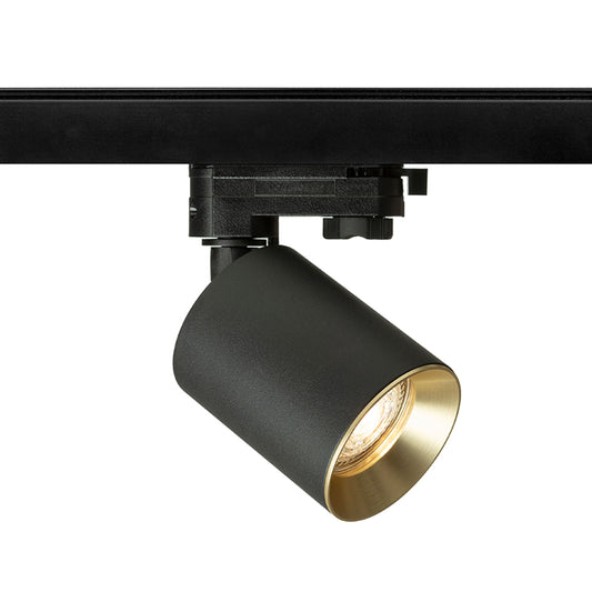 RENDL 3-circuit track system DARIO for 3-circuit tracks black brushed brass 230V LED GU10 9W R13874 1