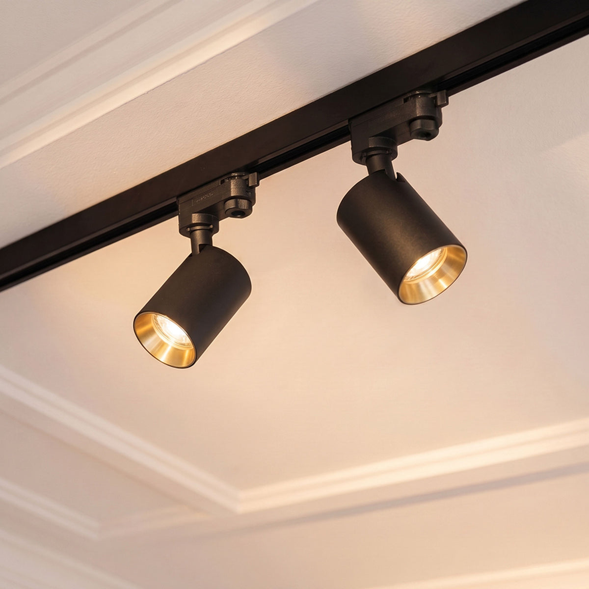RENDL 3-circuit track system DARIO for 3-circuit tracks black brushed brass 230V LED GU10 9W R13874 4