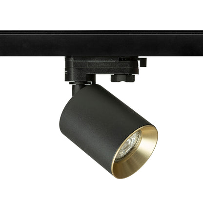RENDL 3-circuit track system DARIO for 3-circuit tracks black brushed brass 230V LED GU10 9W R13874 6