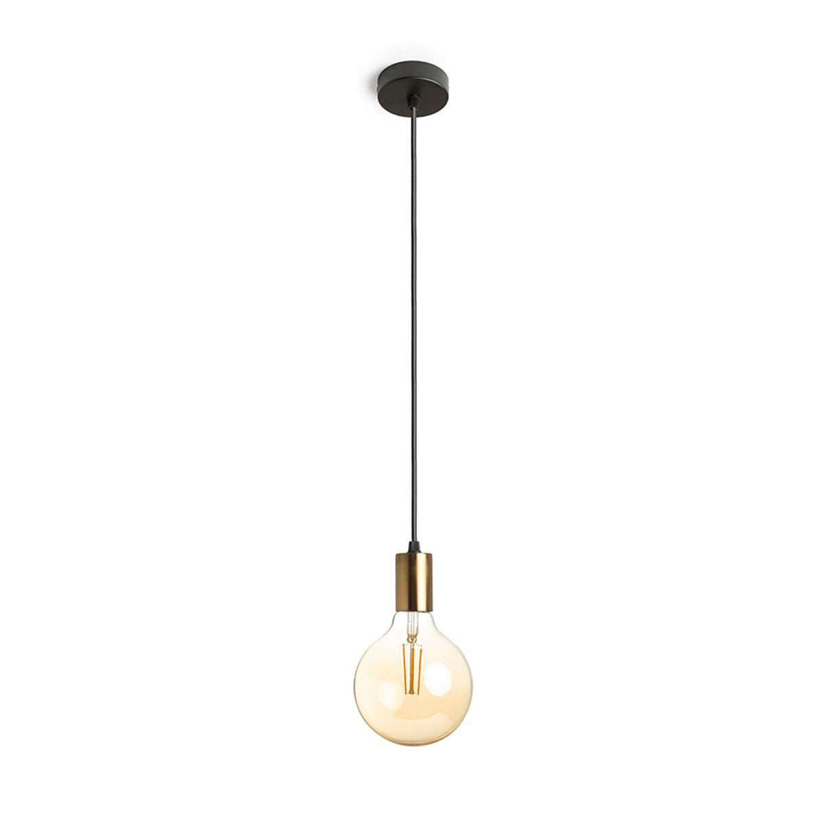 RENDL pendant lamp ARAQ pendant  brushed brass/black 230V LED E27 15W R13891 5