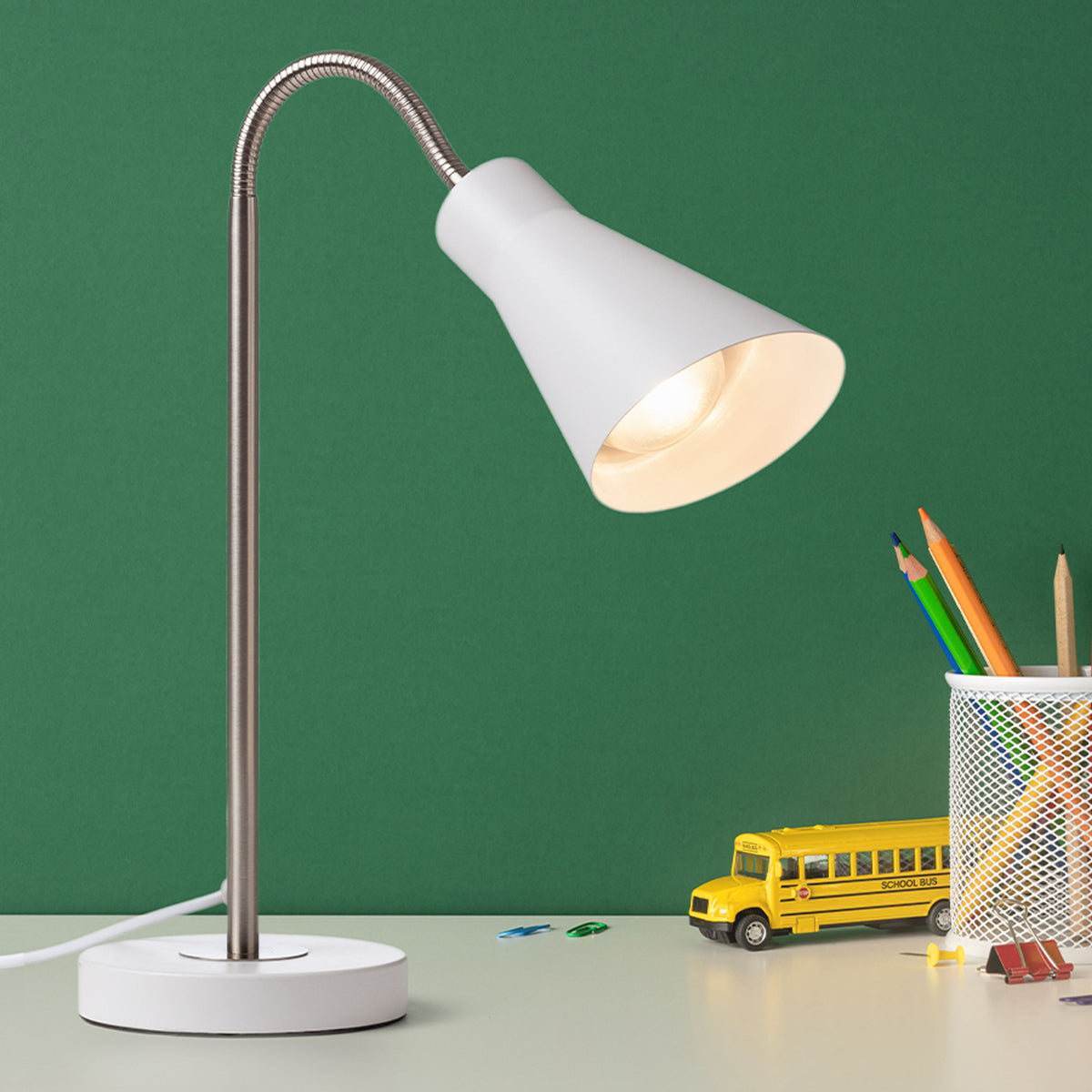 RENDL table lamp ANIKA table matte white matt nickel 230V LED E27 15W R13905 2