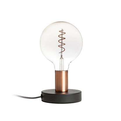 RENDL table lamp ALGOT table black brushed copper 230V LED E27 15W R13907 5