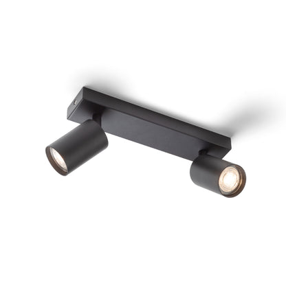RENDL spotlight DUDE II surface mounted black 230V LED GU10 2x9W R13923 5