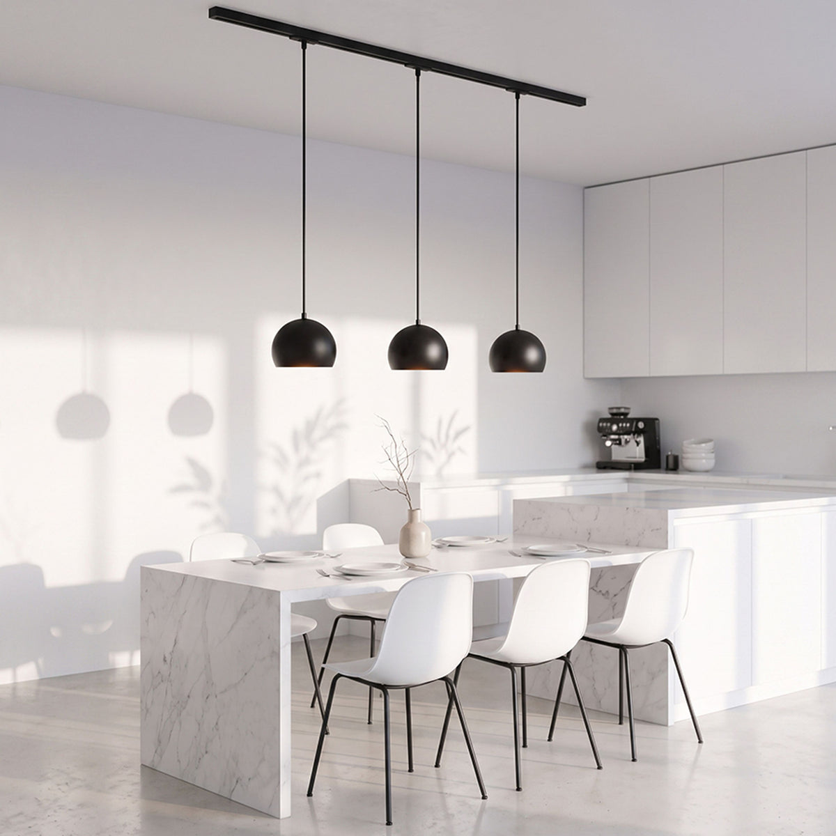 RENDL 1-circuit track system AGNETA for 1-circuit tracks pendant black  230V LED E27 11W R13971 2